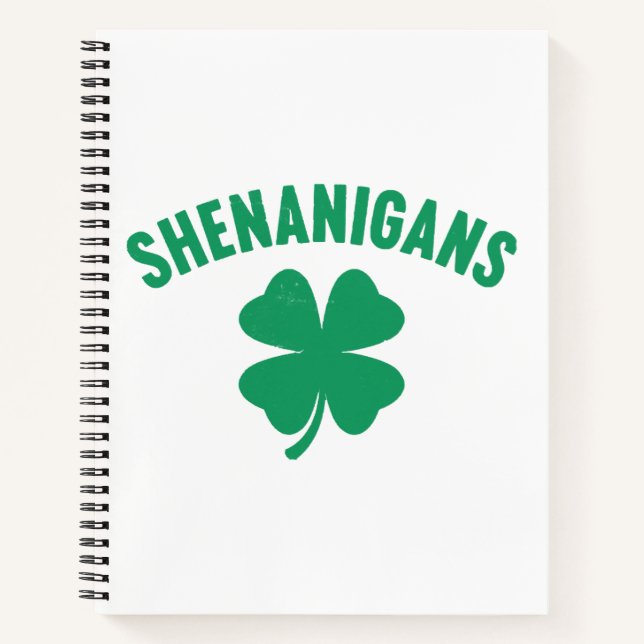 Cuaderno Shenanigans Shamrock St. Patrick's Day Retro (Anverso)