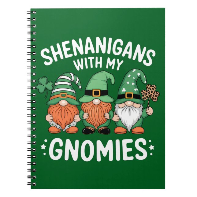 Cuaderno Shenanigans with My Gnomies St Patrick's Day Irish (Frente)