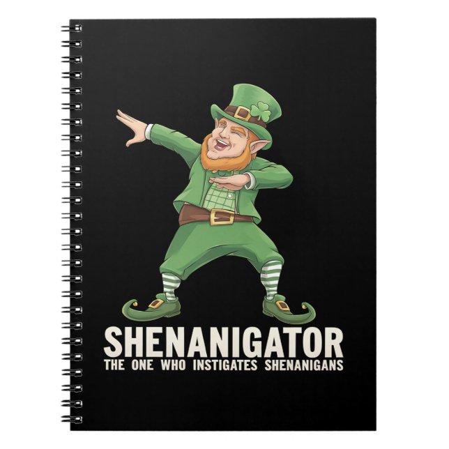 Cuaderno Shenanigator Dabbing Duende Día de San Patricio (Frente)