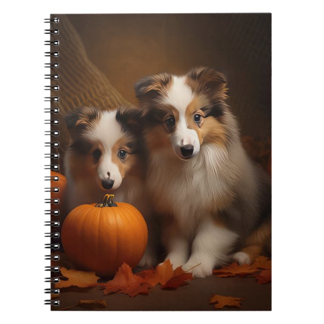 Cuaderno Shetland Sheepdog Puppy Autumn Delight Pumpkin (Frente)