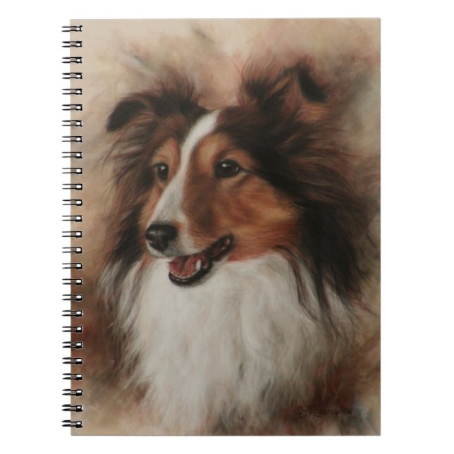 Cuaderno Shetland Sheepdog Sheltie sonriendo (Frente)