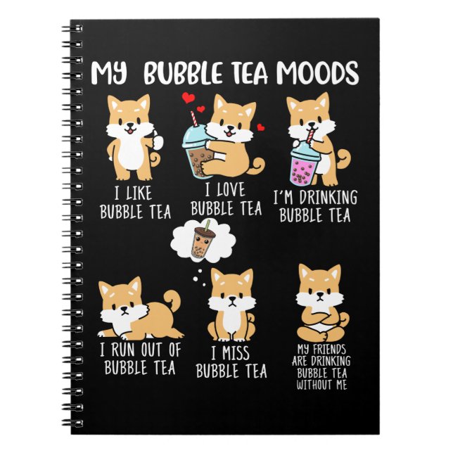 Cuaderno Shiba Inu Bubble Tea Women Boba Tea Bubble Tea (Frente)