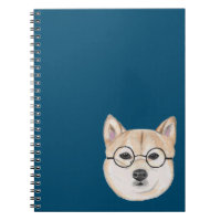 Shiba Inu con los vidrios enmarcados ronda de gran