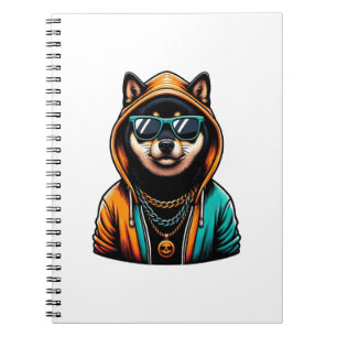 Cuaderno Shiba Inu con sudadera de Streetwear
