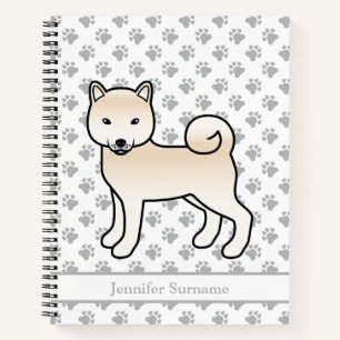 Cuaderno Shiba Inu de Crema Perro de Dibujos Animados Lindo