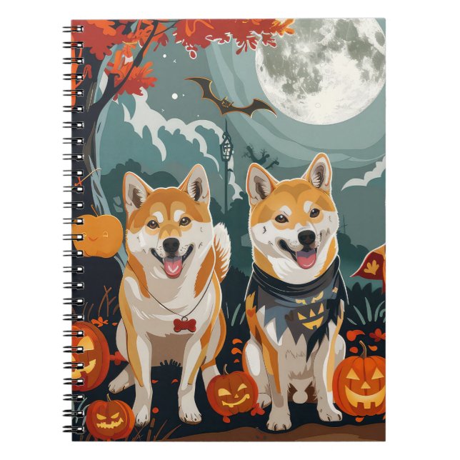 Cuaderno Shiba Inu Halloween Espeluznante (Frente)