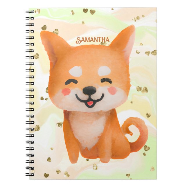 Cuaderno Shiba Inu sonriente (Frente)