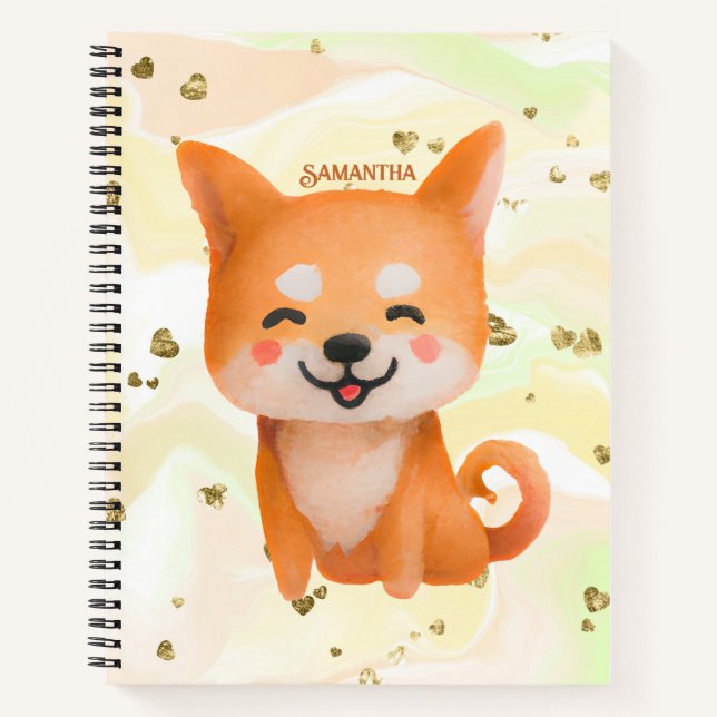 Cuaderno Shiba Inu sonriente (Anverso)