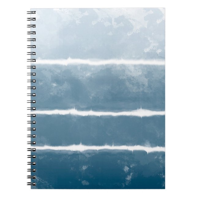 Cuaderno Shibori moderno Ombre Retro Tye Hippie Indigo (Frente)