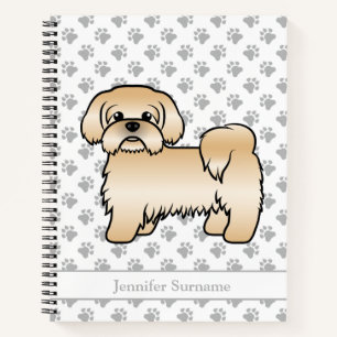 Cuaderno Shih Tzu dorado perro de dibujos animados lindo y 
