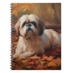 Cuaderno Shih Tzu en otoño se inspira en la caída de las ho