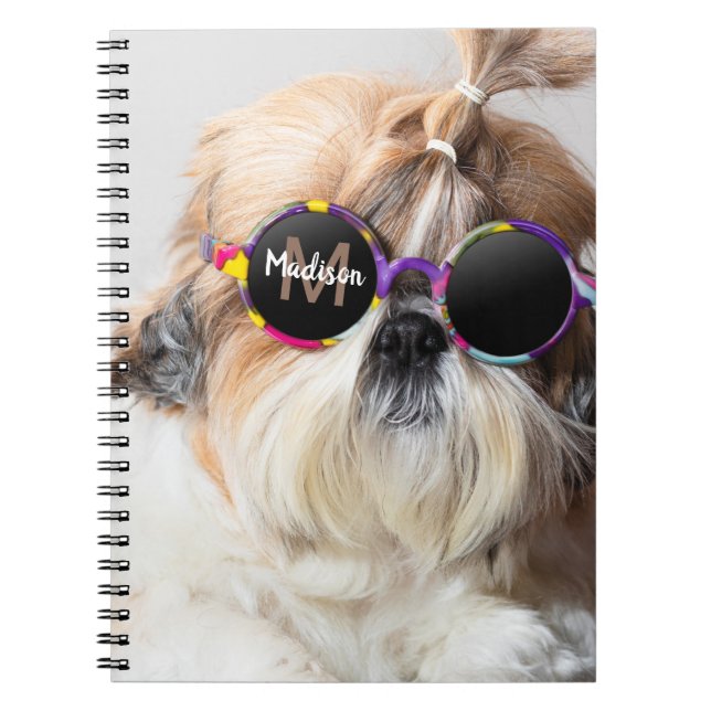 Cuaderno Shih Tzu Guay divertido lindo Personalizado de fot (Frente)