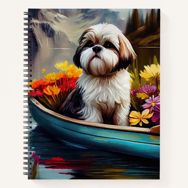 Cuaderno Shih Tzu sobre un remo: Una aventura escénica (Anverso)