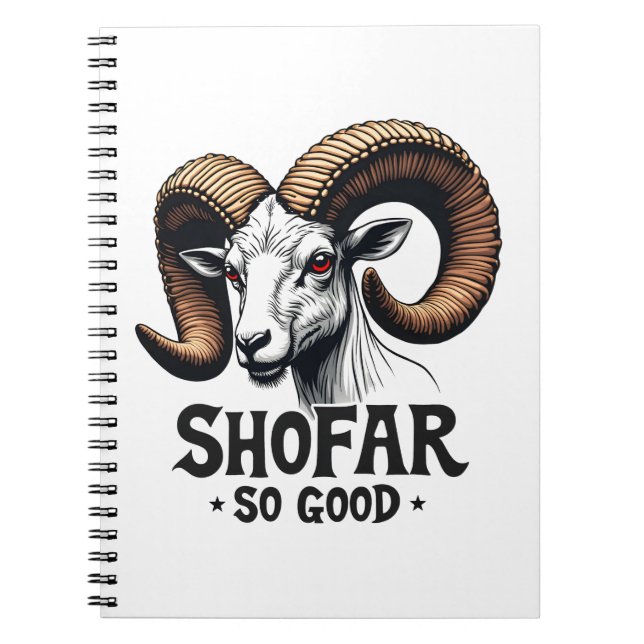 Cuaderno Shofar tan buena cabra judía Hanukkah Amantes (Frente)