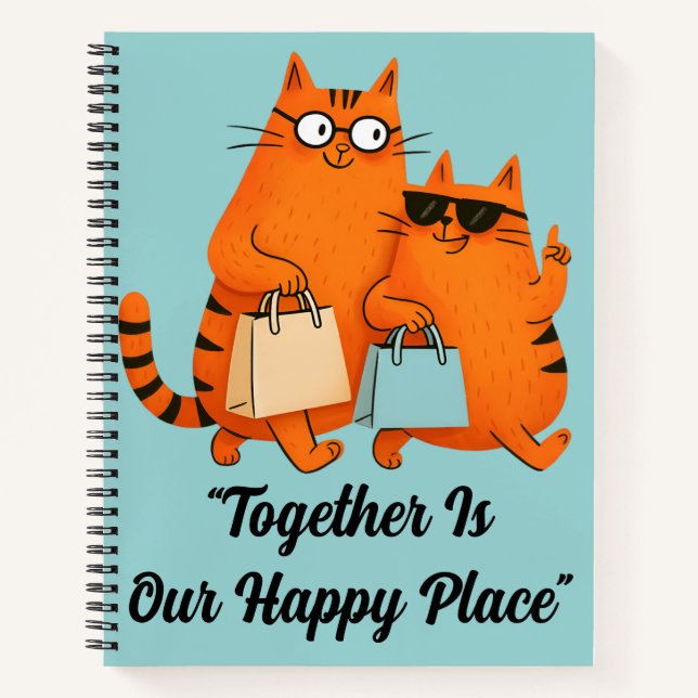 Cuaderno Shopping Day Cat Love Spiral Notebook (Anverso)
