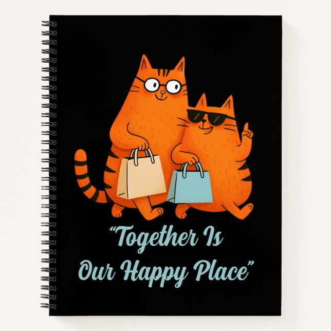 Cuaderno Shopping Day Cat Love Spiral Notebook (Anverso)