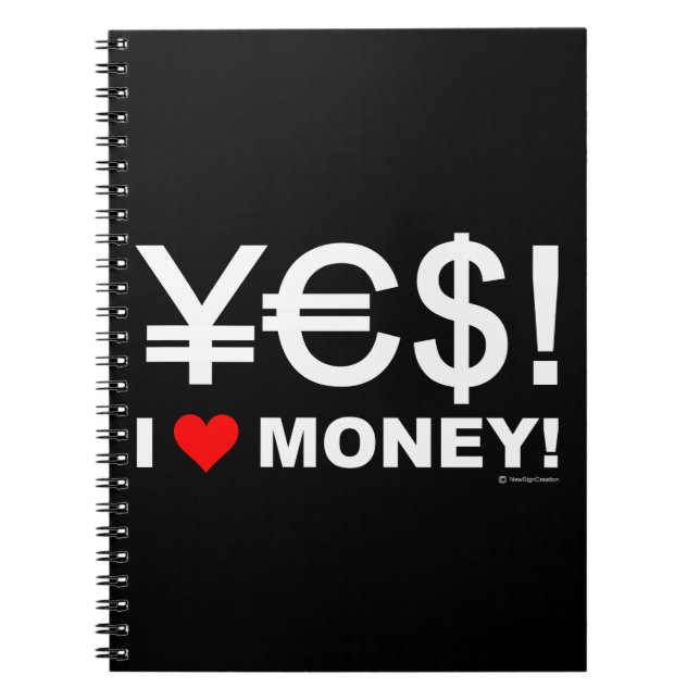 Cuaderno ¡Sí! ¡Amo el dinero! (Frente)