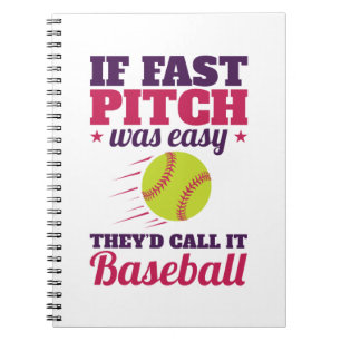 Cuaderno Si Fast Pitch era fácil Fastpitch Softball