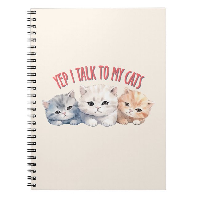 Cuaderno Sí, hablo con mis gatos - Adorable diseño de trigo (Frente)