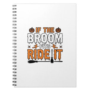 Cuaderno Si La Escoba Cabe Montar Halloween Camiseta Bruja 