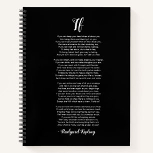 Cuaderno Si poema de Rudyard Kipling Black and White