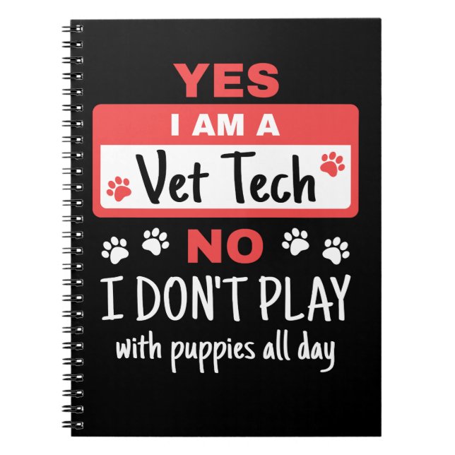 Cuaderno Sí, soy una obra de Vet Tech con cachorros (Frente)