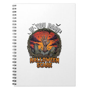 Cuaderno Si Te Atreves Calavera Mano Zombie Lápida de Hallo