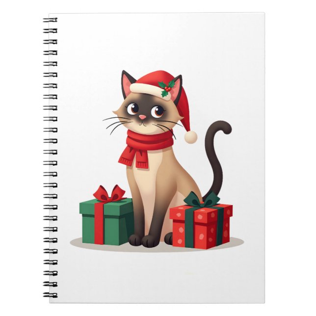 Cuaderno Siamese Cat Xmas Holiday Santa Siamese Cat Christm (Frente)