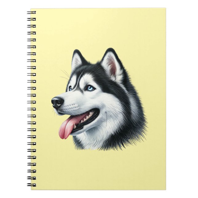 Cuaderno Siberian Husky Watercolor Portrait  (Frente)