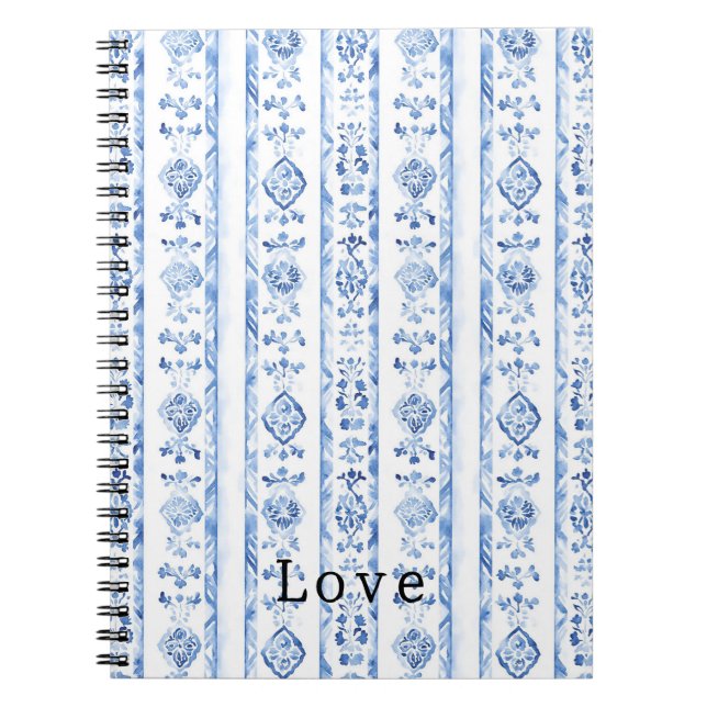 Cuaderno Sicily Italian Rustic Blue Stripes (Frente)