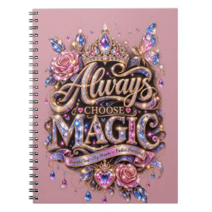 Cuaderno Siempre elige el diseño de cristal con destello má