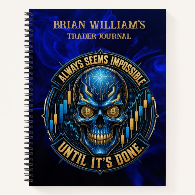 Cuaderno Siempre Parece Imposible Resplandor Azul Bitcoin (Anverso)