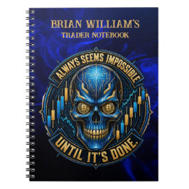 Cuaderno Siempre Parece Imposible Resplandor Azul Bitcoin
