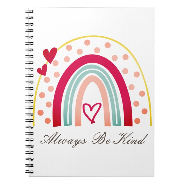 Cuaderno Siempre ser amable - Cita motivacional (Frente)