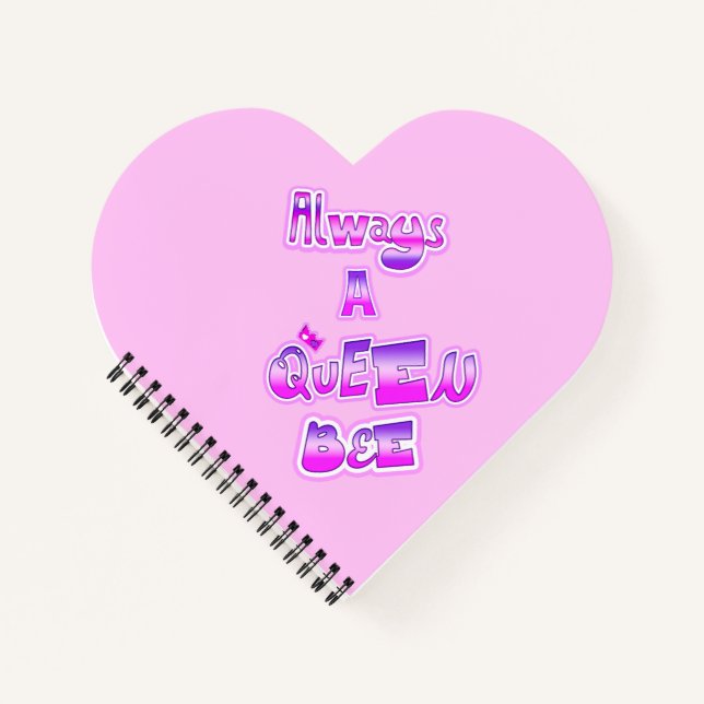 Cuaderno Siempre una abeja reina bebé corazón rosado (Anverso)