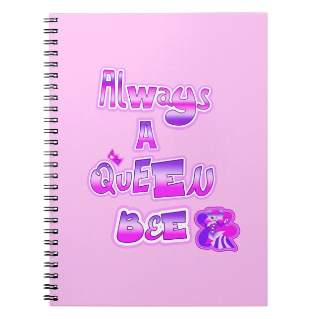 Cuaderno Siempre una abeja reina bebe rosa (Frente)