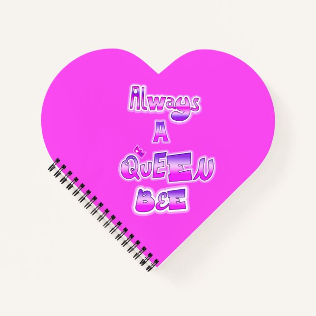 Cuaderno Siempre una abeja reina corazón rosa caliente (Anverso)