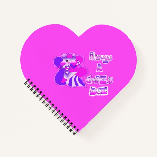 Cuaderno Siempre una abeja reina corazón rosa caliente (Anverso)