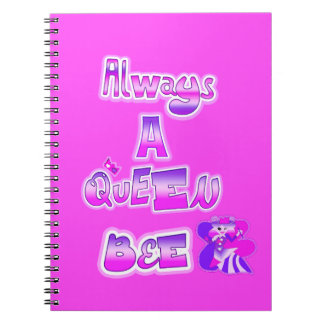 Cuaderno Siempre una abeja reina rosa caliente