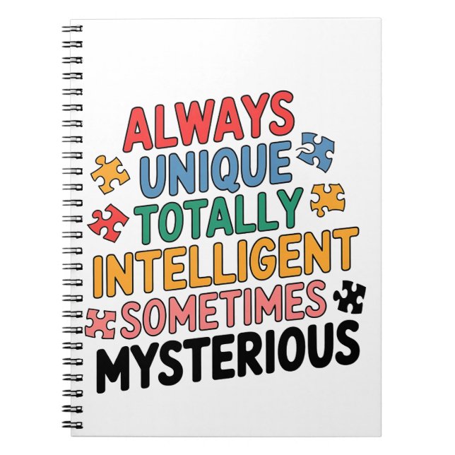 Cuaderno Siempre Único Totalmente Inteligente A Veces (Frente)