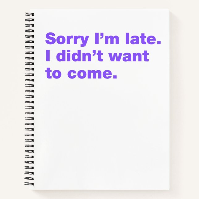 Cuaderno Siento llegar tarde. No quería venir (Anverso)