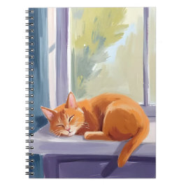 Cuaderno Siesta de gato | Acuarela de gatito naranja mascot