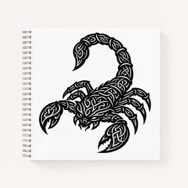 Cuaderno Sigilo de Escorpio — Tatuaje de Zodiaco Mítico (Anverso)