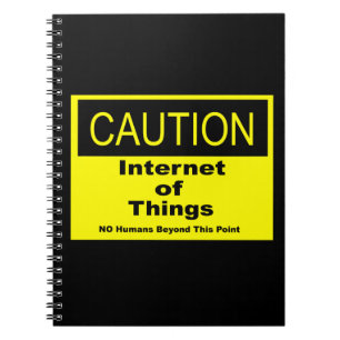 Cuaderno Signo de advertencia de advertencia de Internet of