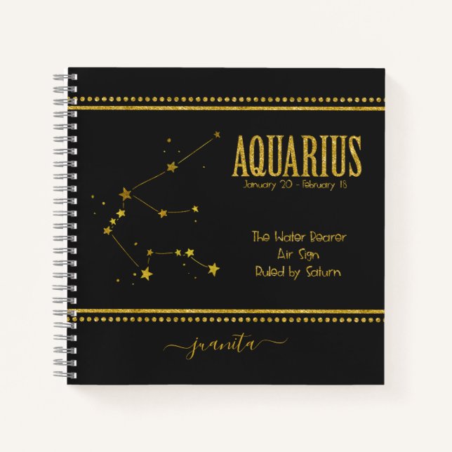 Cuaderno Signo de estrella de acuario (Anverso)