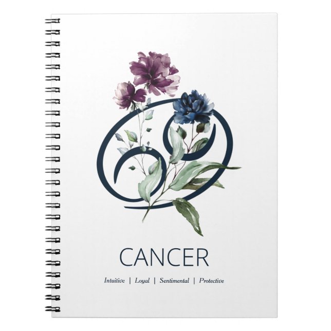 Cuaderno Signo de estrella del zodiaco del cáncer (Frente)