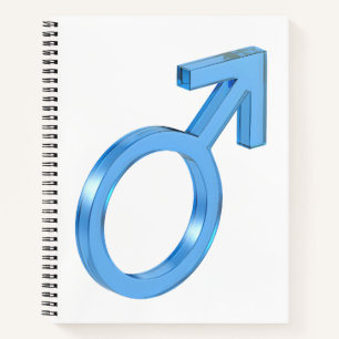 Cuaderno Signo de género masculino de vidrio azul