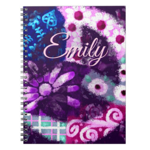 Cuaderno Signo de paz abstracto arte hippie personalizado