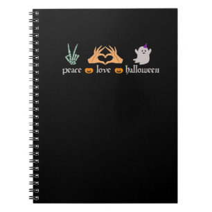 Cuaderno Signo de paz de Halloween: Esbozo de las manos de