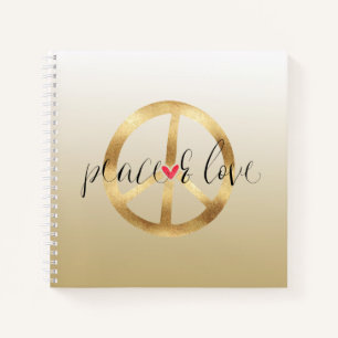 Cuaderno Signo de paz de oro inspirador